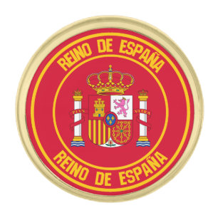 Spain Round Emblem Gold Finish Lapel Pin