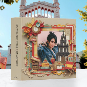 Spain Scrapbook AI Generated Custom Photo 3 Ring Binder