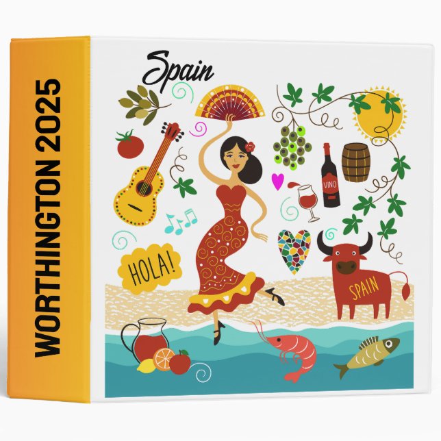SPAIN - SEE BACK 3 RING BINDER (Front/Spine)
