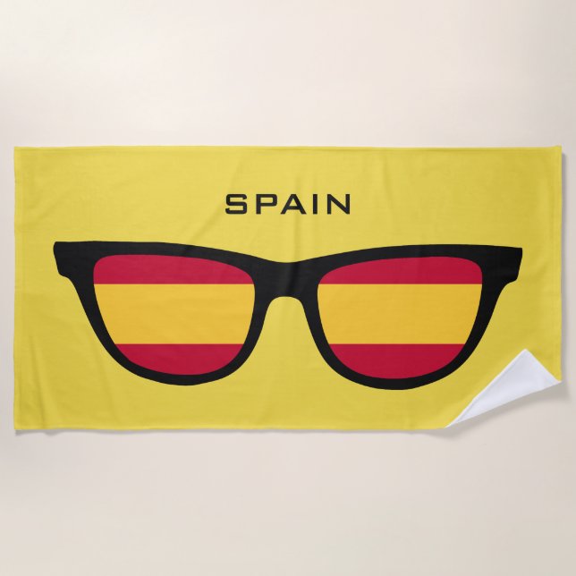 SPAIN Shades custom text beach towel (Front)