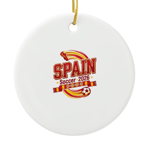 Spain Soccer 2026 Soccer Bold Country Typography F Ceramic Ornament
