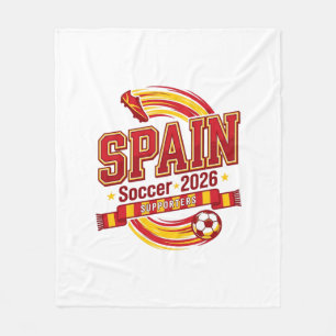 Spain Soccer 2026 Soccer Bold Country Typography F Fleece Blanket