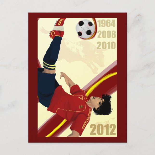 Spain Soccer Art 2012 Fútbol Campeones de Europa Postcard (Front)