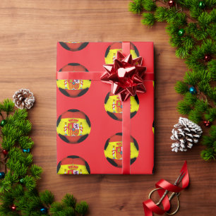 Spain Soccer Ball Wrapping Paper