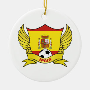 Spain Soccer Circle Ornament
