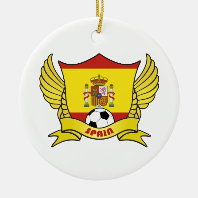 Spain Soccer Circle Ornament (Front)