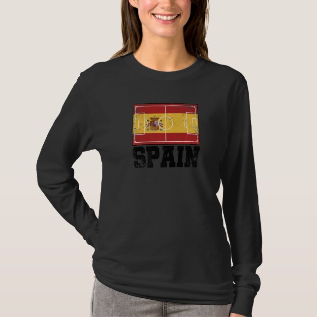 Spain Soccer Field Country Flag Espana Spanish Pri T-Shirt (Front)