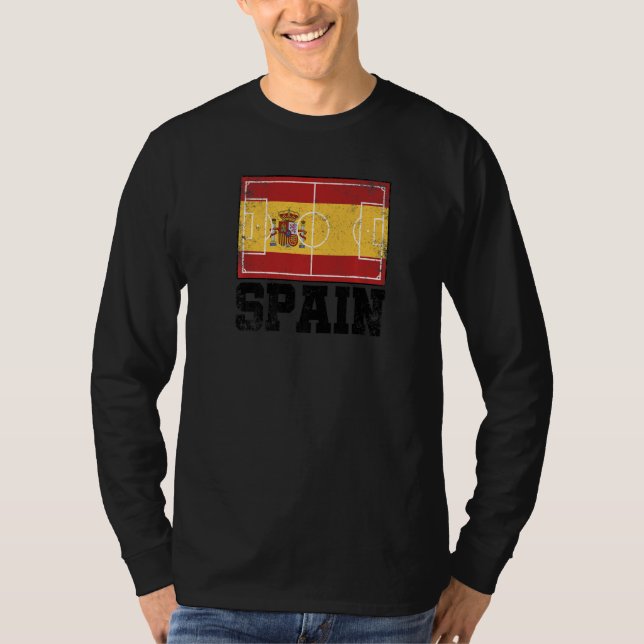 Spain Soccer Field Country Flag Espana Spanish Pri T-Shirt (Front)