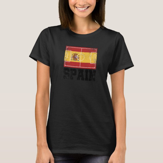 Spain Soccer Field Country Flag Espana Spanish Pri T-Shirt (Front)