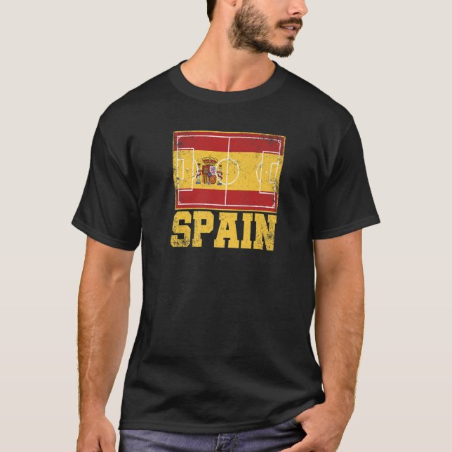 Spain Soccer Field Country Flag Espana Spanish Pri T-Shirt (Front)