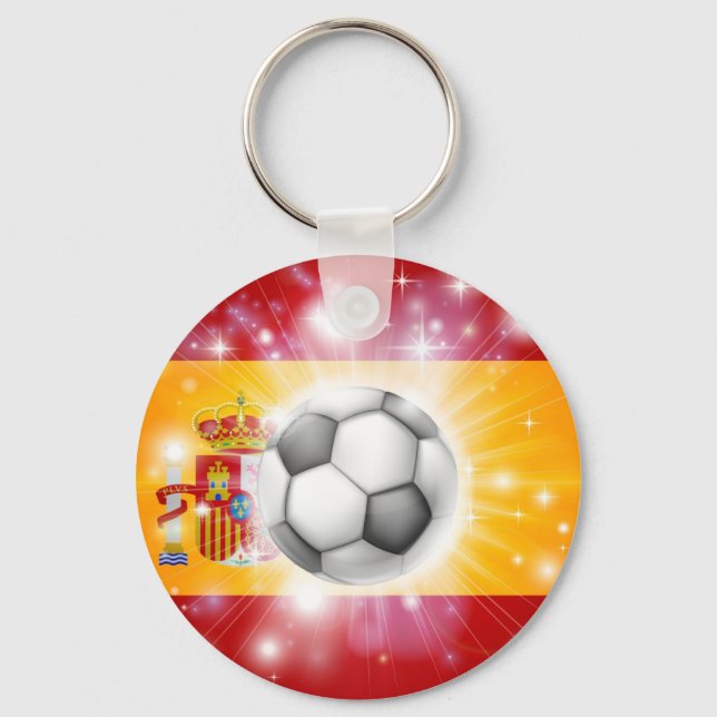 Spain soccer flag keychain (Front)