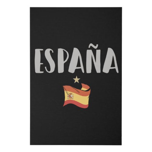 Spain Soccer Football Fan Shirt Flag Faux Canvas Print