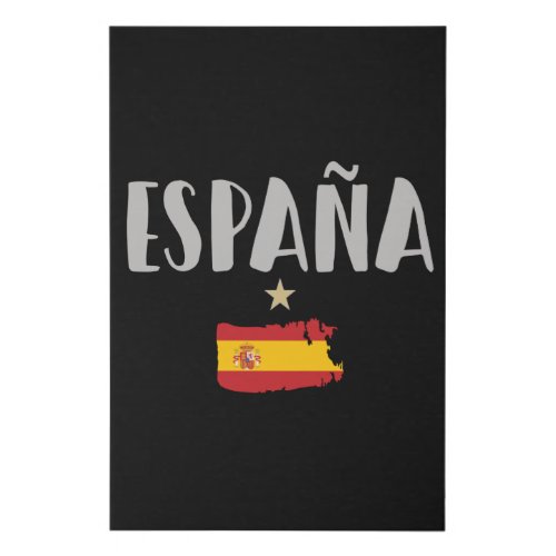 Spain Soccer Football Fan Shirt Flag Faux Canvas Print