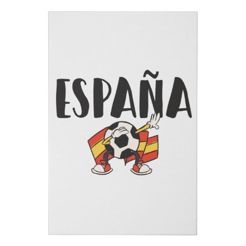 Spain Soccer Football Fan Shirt Flag Faux Canvas Print