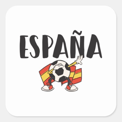 Spain Soccer Football Fan Shirt Flag Square Sticker