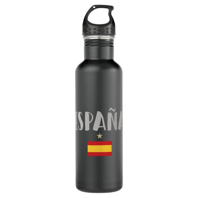 Spain Soccer Football Fan Shirt Flag Stainless Steel Water Bottle (Front)