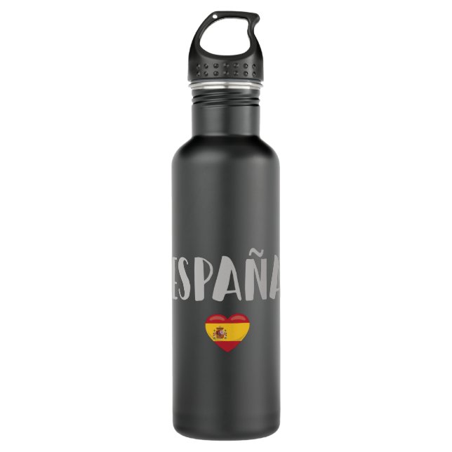 Spain Soccer Football Fan Shirt Flag Stainless Steel Water Bottle (Front)