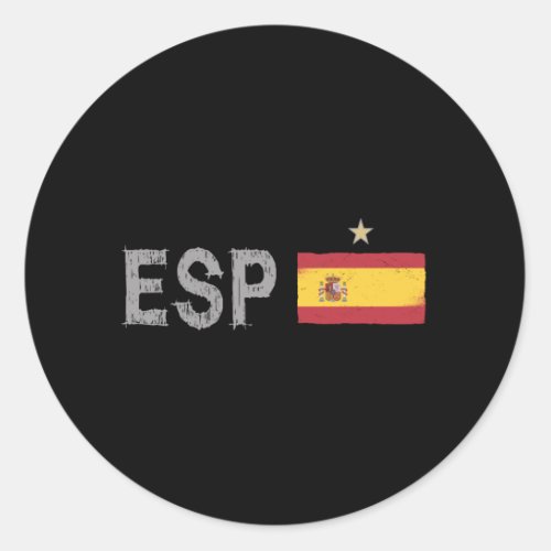 Spain Soccer Football Fan Shirt Spanish Flag Classic Round Sticker