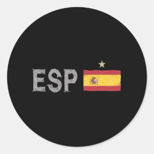 Spain Soccer Football Fan Shirt Spanish Flag Classic Round Sticker