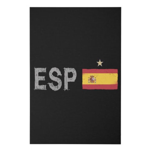 Spain Soccer Football Fan Shirt Spanish Flag Faux Canvas Print