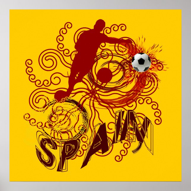 Spain soccer futbol Spanish art explosion Poster (Front)