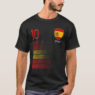 Spain Soccer Spainish Football Retro 10 Jersey T-Shirt