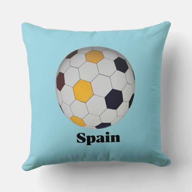 Spain soccer throw pillow (Back)