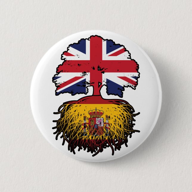 Spain Spanish British UK United Kingdom Britain Button (Front)