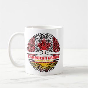 Spain Spanish Canadian Canada Tree Roots Flag Coffee Mug