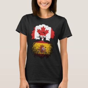 Spain Spanish Canadian Canada Tree Roots Flag T-Shirt