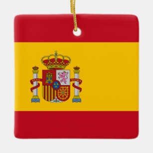 Spain (Spanish) Flag Ceramic Ornament