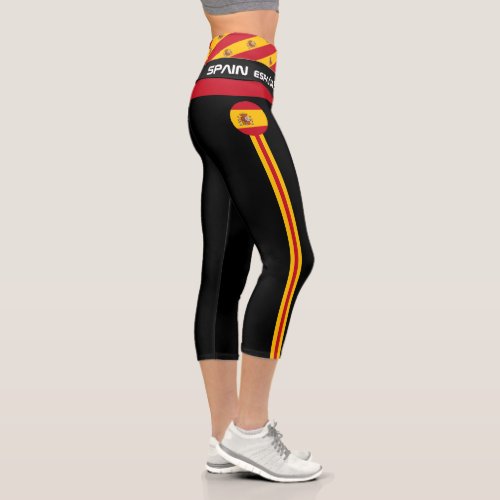 Spain  Spanish Flag fashion Fitness Sports  Cap Capri Leggings