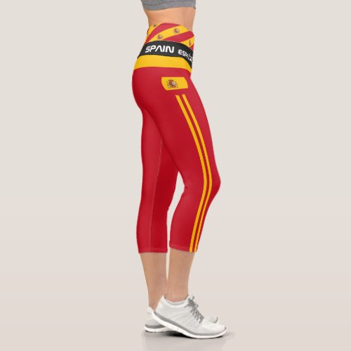 Spain  Spanish Flag fashion Fitness Sports  Capri Leggings