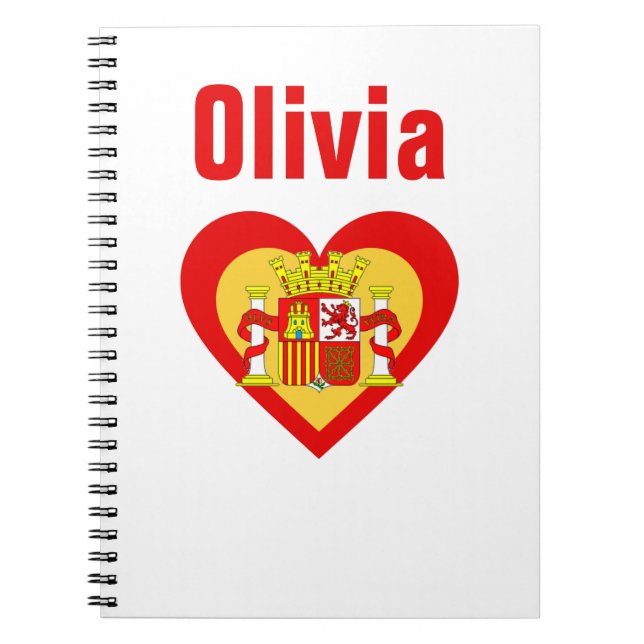 Spain/Spanish flag-inspired Personnalised Notebook (Front)