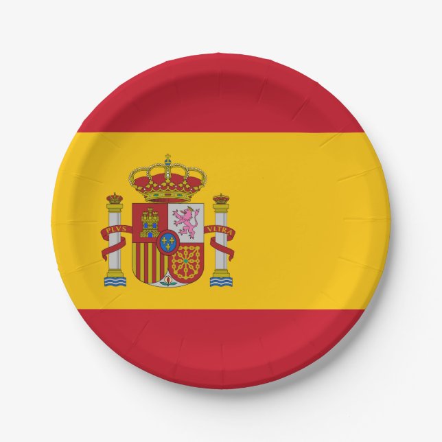 Spain (Spanish) Flag Paper Plates (Front)