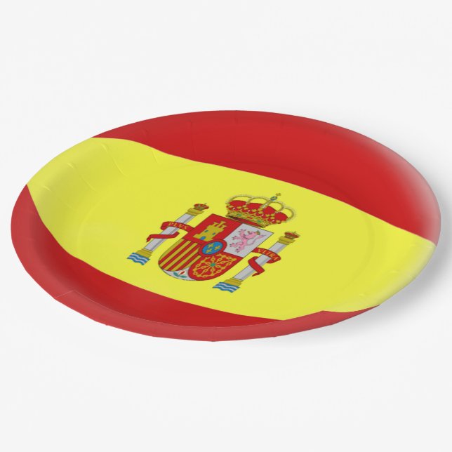 Spain Spanish Flag Paper Plates (Angled)