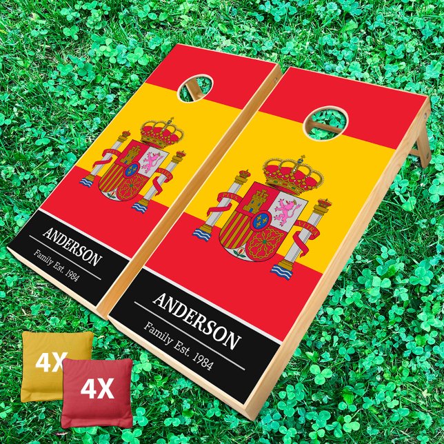 Spain & Spanish Flag personalized / Family fun Cornhole Set (Creator Uploaded)