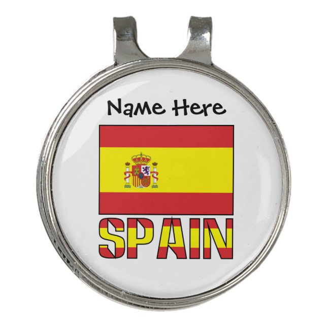 Spain Spanish Flag Personalized  Golf Hat Clip (Front)