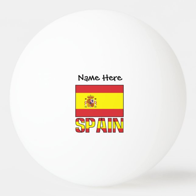 Spain Spanish Flag Personalized Name  Ping Pong Ball (Front)
