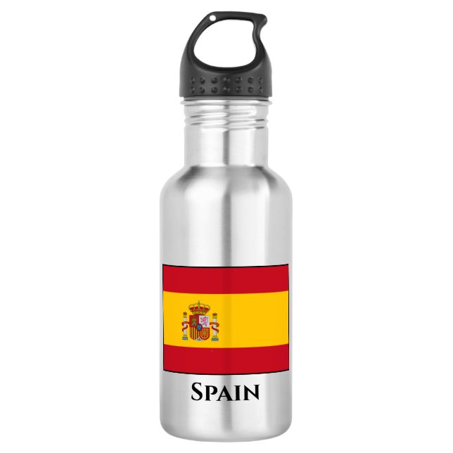 Spain (Spanish) Flag Stainless Steel Water Bottle (Front)