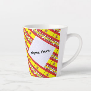 Spain Spanish Flag Tiled Personalized Latte Mug