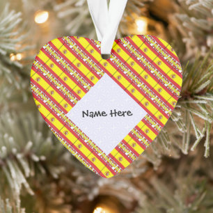 Spain Spanish Flag Tiled Personalized Name Ornament