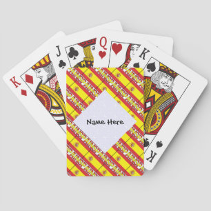 Spain Spanish Flag Tiled Personalized Name Poker Cards