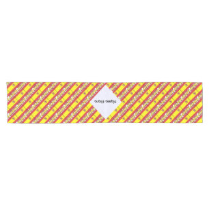 Spain Spanish Flag Tiled Personalized Name  Short Table Runner