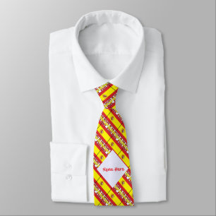 Spain Spanish Flag Tiled Red Personalized  Neck Tie