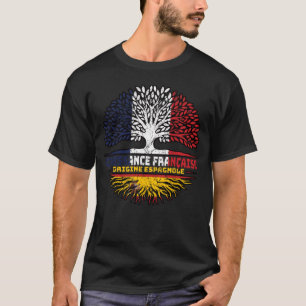 Spain Spanish French France Tree Roots Flag T-Shirt