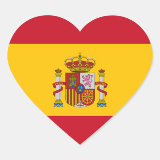 Spain/Spanish Heart Flag Heart Sticker