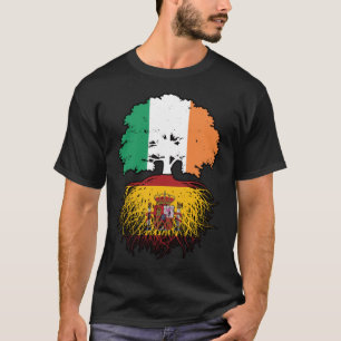 Spain Spanish Irish Ireland Tree Roots Flag T-Shirt