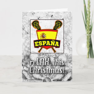 Spain Spanish Lacrosse Shield Christmas Card