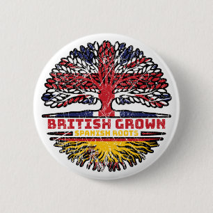 Spain Spanish Uk United Kingdom British Tree Roots Button